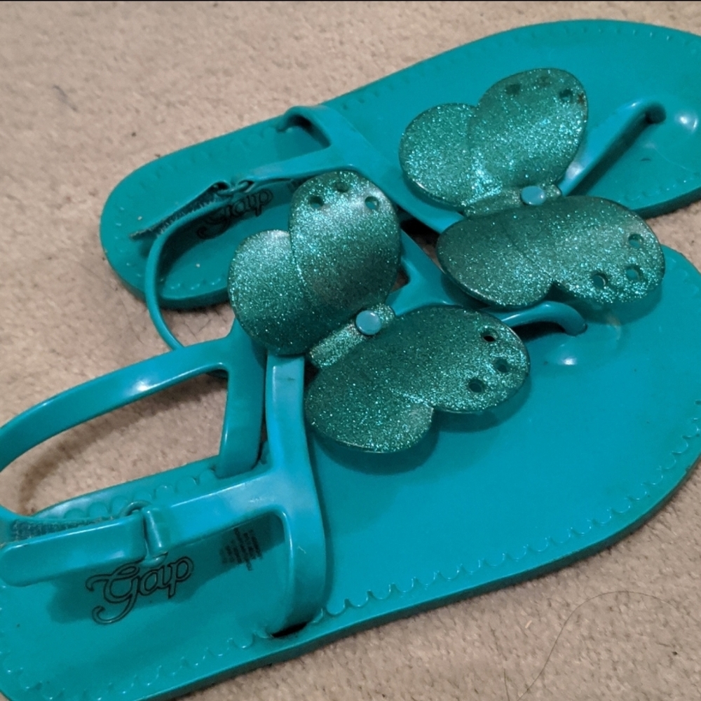 Baby Gap Turquoise blue butterfly Sandals